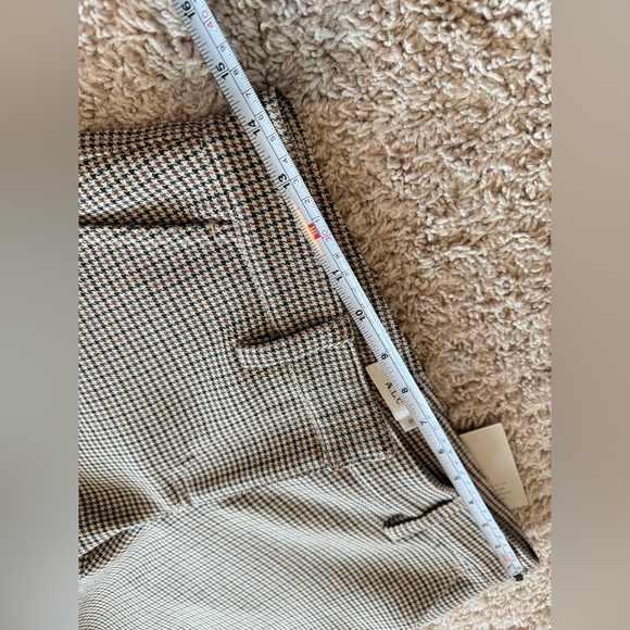 A.L.C. Houndstooth Pants Beige Split Leg Flare Stretch Casual Preppy Size 0 - Picture 14 of 14
